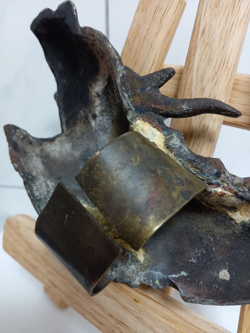 江戸時代上級武家蔵出古銅製細密造形金具２００〜３５０年前頃武具詳細不明鯱当時物品