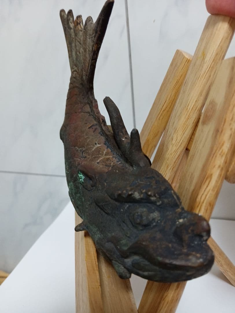 江戸時代上級武家蔵出古銅製細密造形金具２００〜３５０年前頃武具詳細不明鯱当時物品