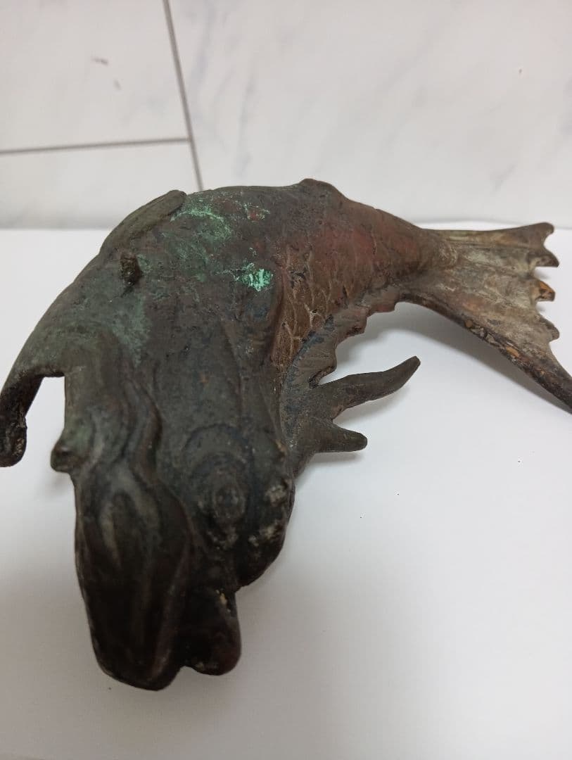 江戸時代上級武家蔵出古銅製細密造形金具２００〜３５０年前頃武具詳細不明鯱当時物品