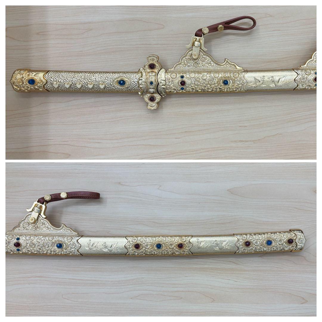 黄金梨子地螺鈿餝剣 おうごんなしじらでんしょくけん 国宝原寸大複製品 レプリカ