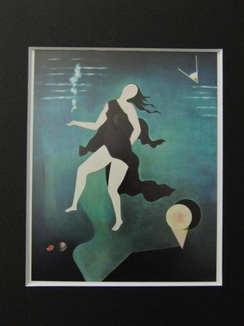 古賀春江【白い貝殻】　 高級画集画、状態良好、新品高級額装付、絵画