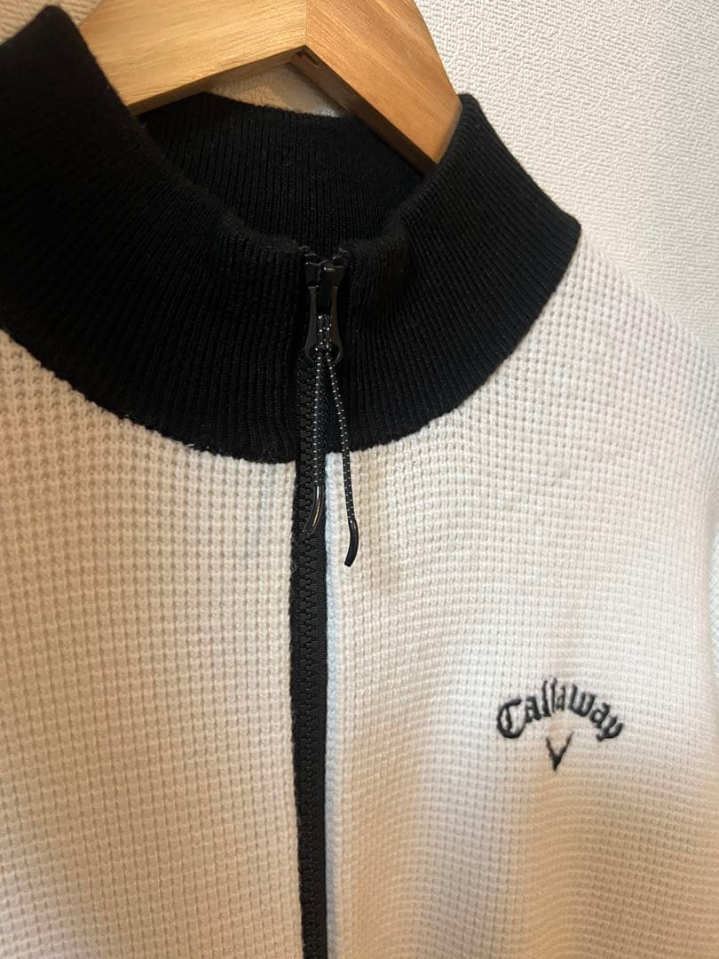 Callaway ゴルフウェア　ホワイト ジップアップセーター　3Ｌ