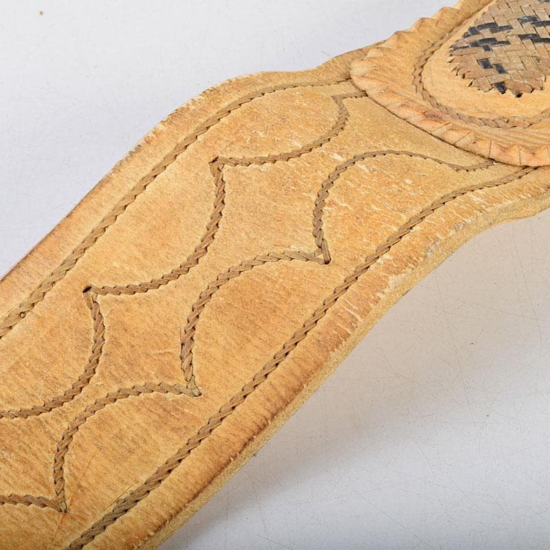 馬具　装飾品　中国　チベット　本皮製　古銅持ち手　鞭　C　9317