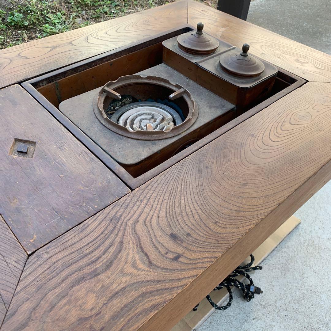 木製長火鉢　角火鉢　欅テーブル　囲炉裏　送料込み　　＊引き取り歓迎お値引きします