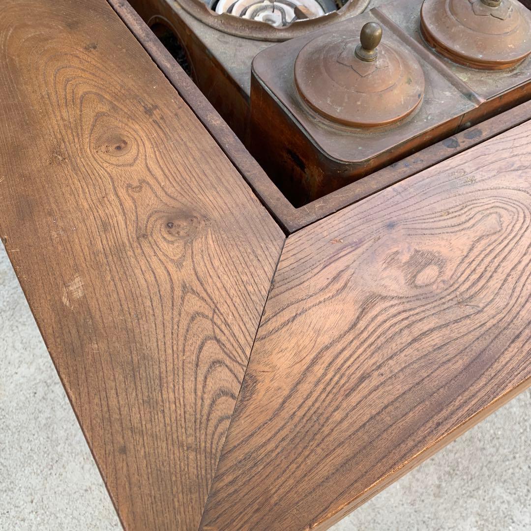 木製長火鉢　角火鉢　欅テーブル　囲炉裏　送料込み　　＊引き取り歓迎お値引きします