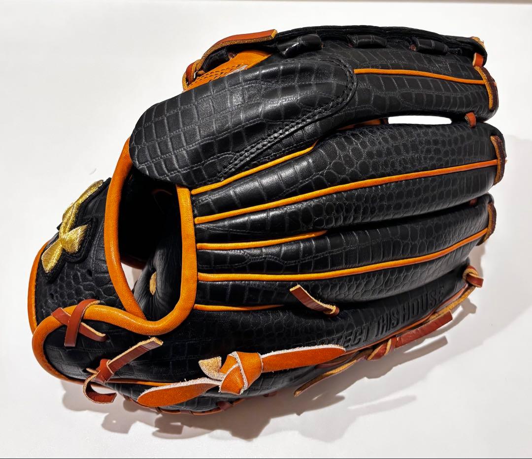 Under Armour 軟式野球グローブ 黒/オレンジ