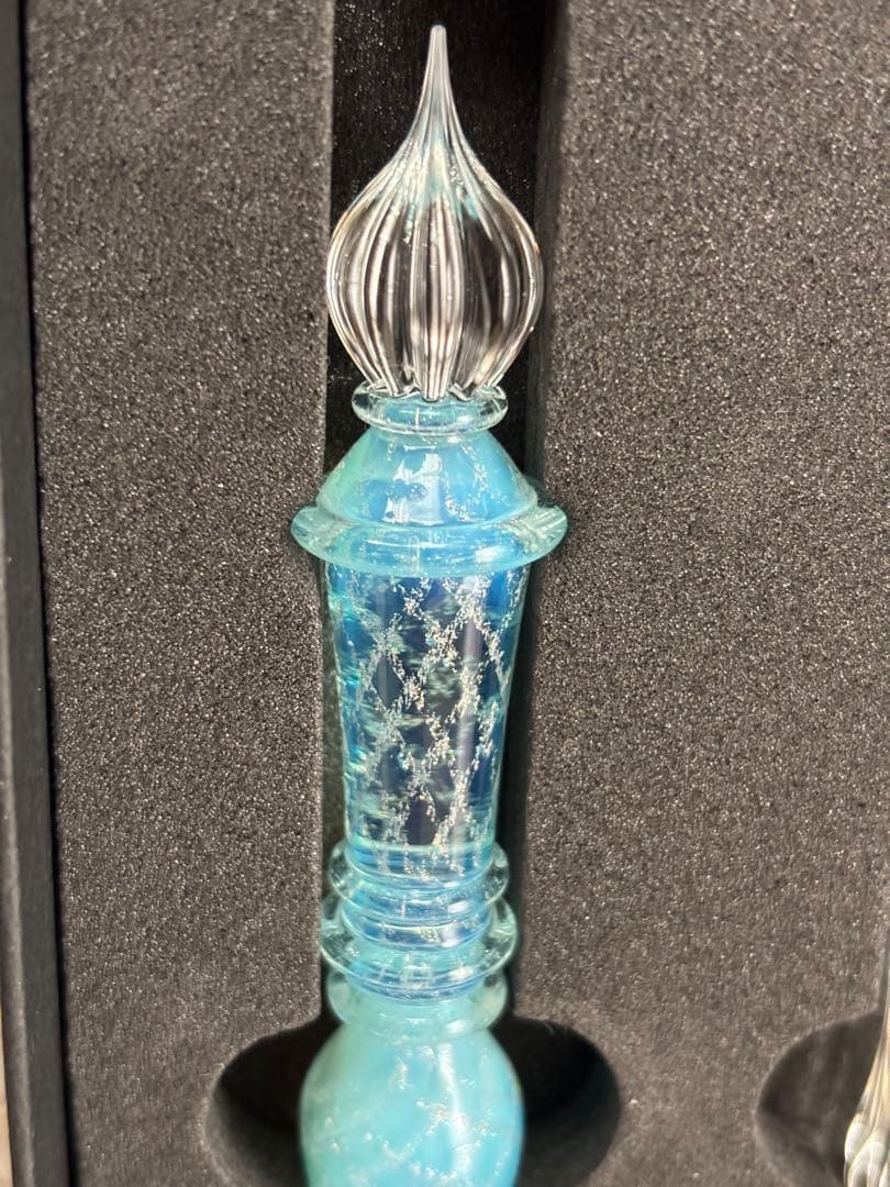 送料無料 新品未使用 ガラス工房LUC ラティチェロ ガラスペン ブルーラメ