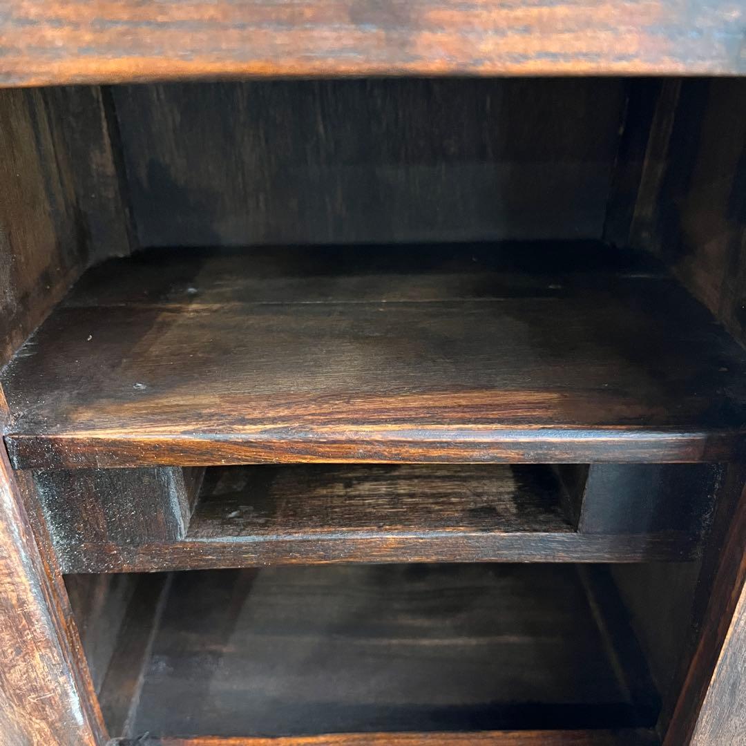 李朝 小戸棚 33㎝ 小抽斗 小振り 棚 骨董 木製 工藝