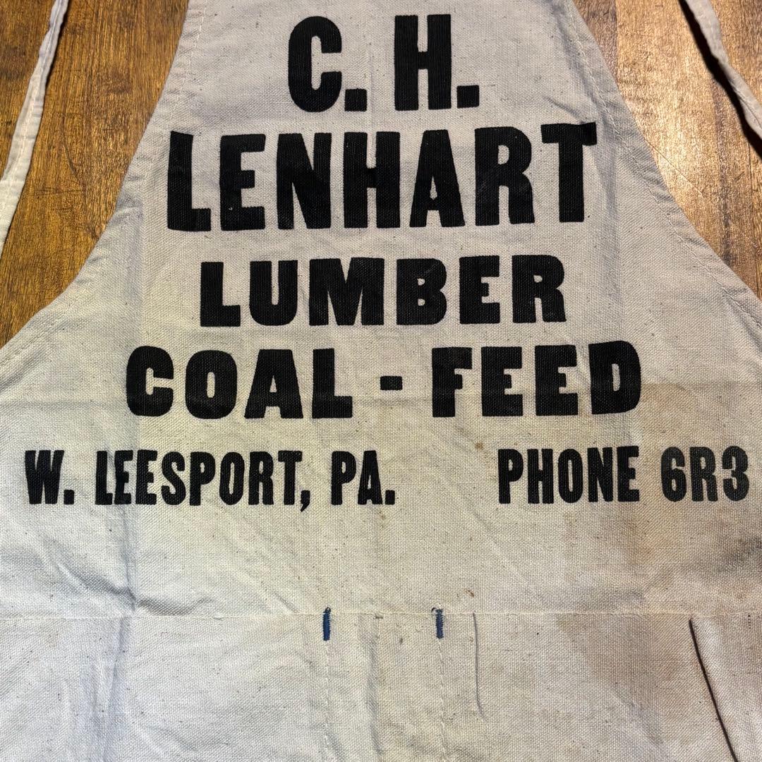 アメリカヴィンテージ ワークエプロン C.H.LENHART LUMBER当時物