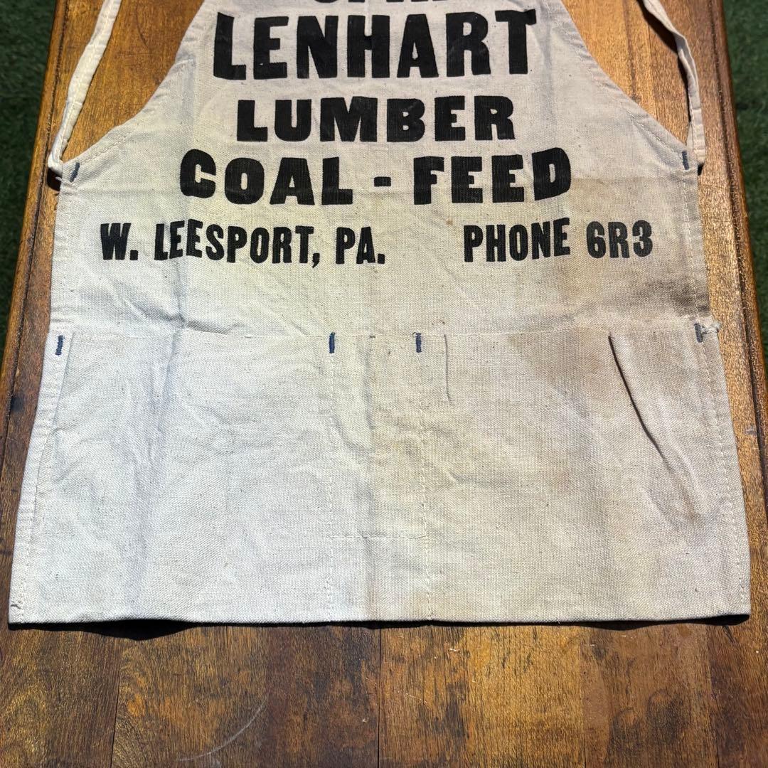 アメリカヴィンテージ ワークエプロン C.H.LENHART LUMBER当時物