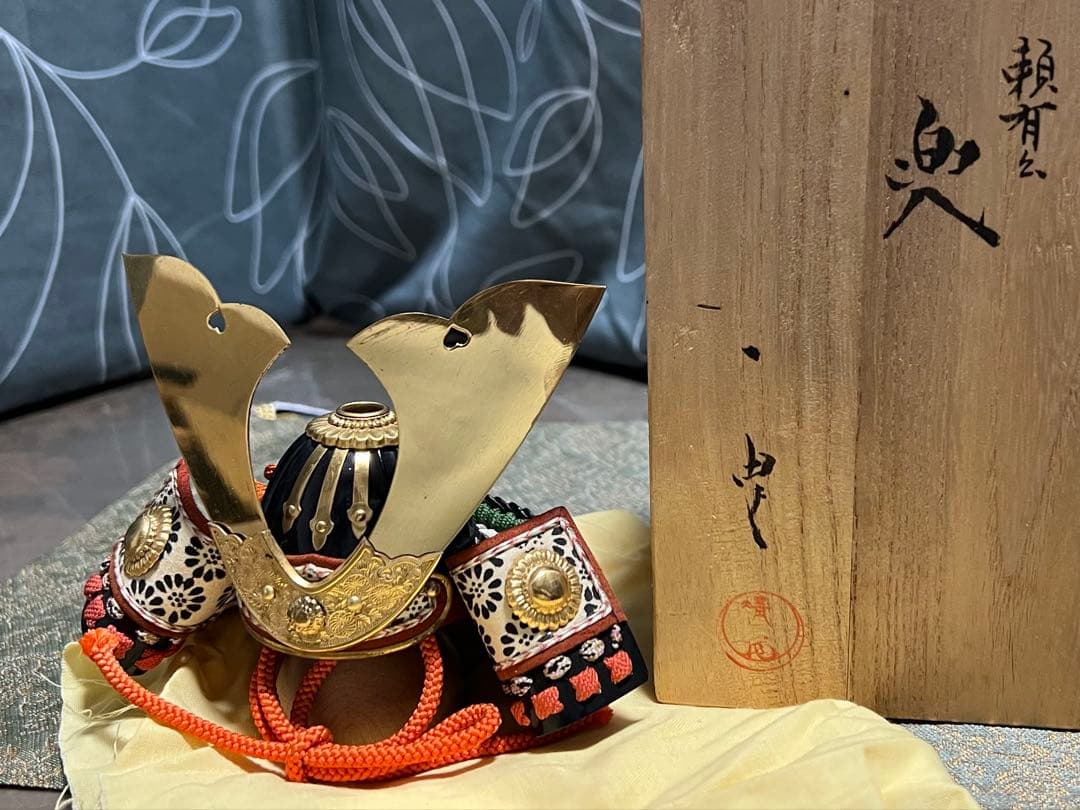 甲冑師 加藤一冑 菊金物兜 細川頼有 戦国武将 兜 置物