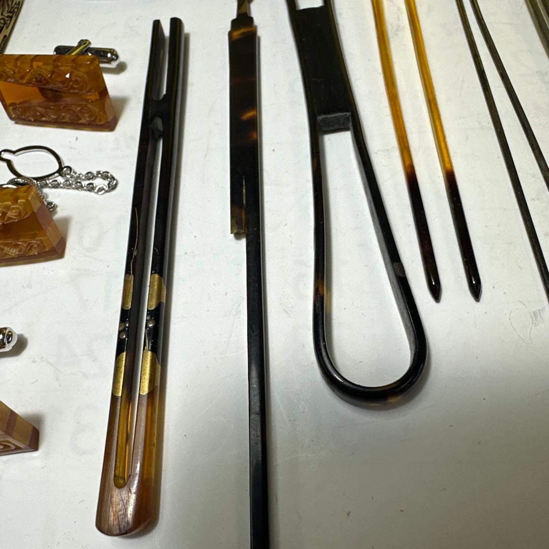 髪飾り，アクセサリー，鼈甲，金工，まとめ売り