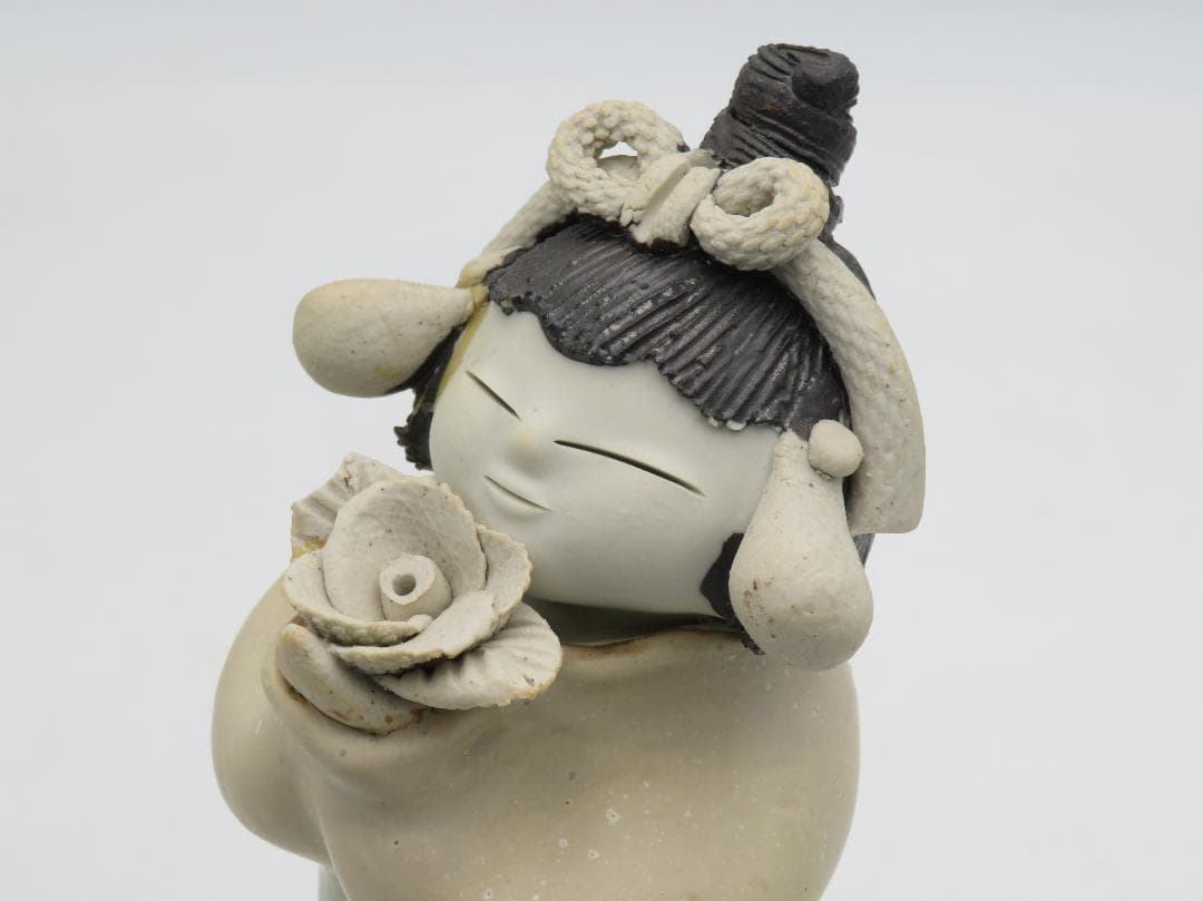 青芳人形 2点セット 陶器人形 森元青芳 砥部焼 オブジェ 置物 インテリア