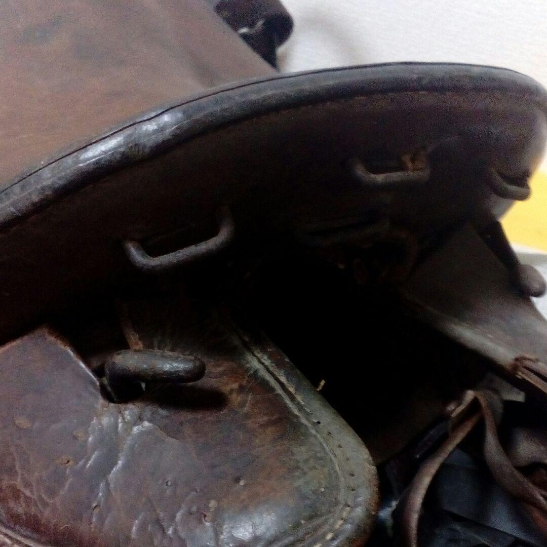 旧日本陸軍将校軍馬用鞍戦前後時代レザーアンティーク６３センチ馬具当時物