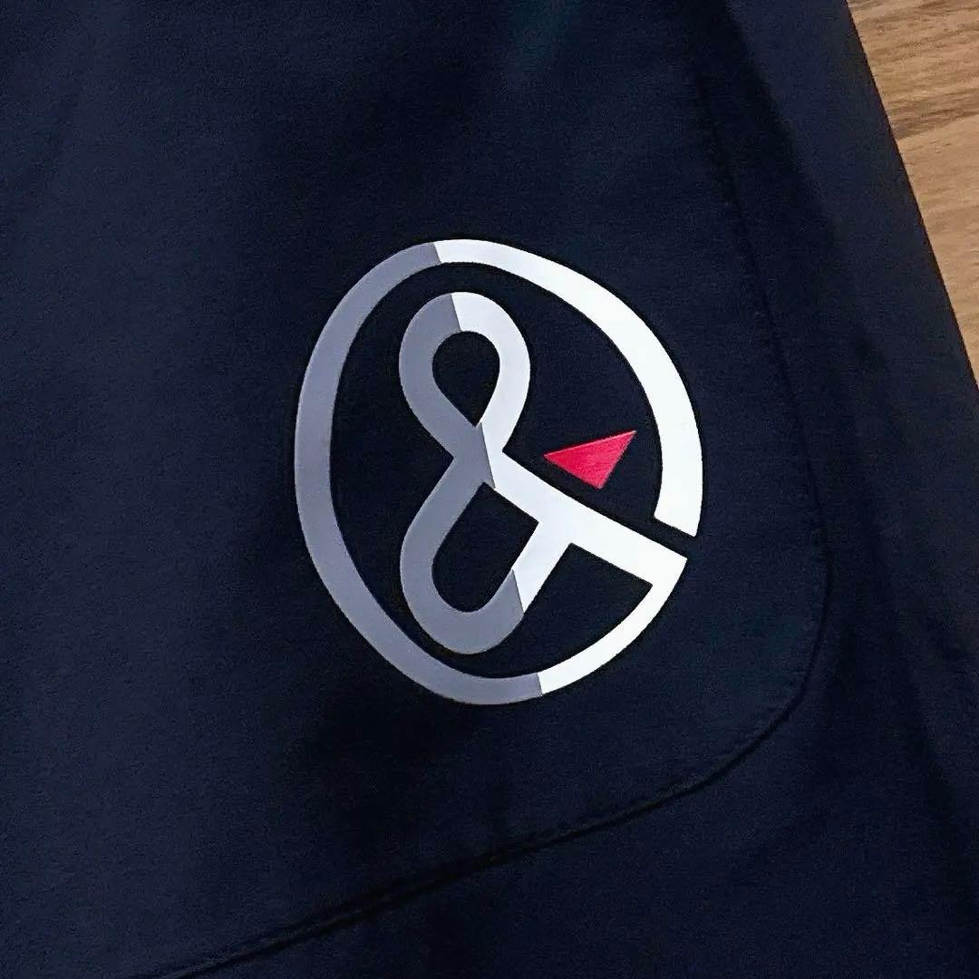 【アンパスィ】ベンチレーション レイン パンツ ゴルフ ロング 軽量 L 紺×白