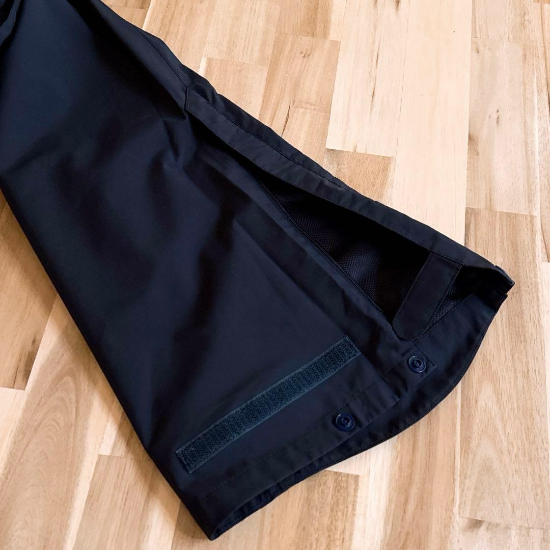 【アンパスィ】ベンチレーション レイン パンツ ゴルフ ロング 軽量 L 紺×白