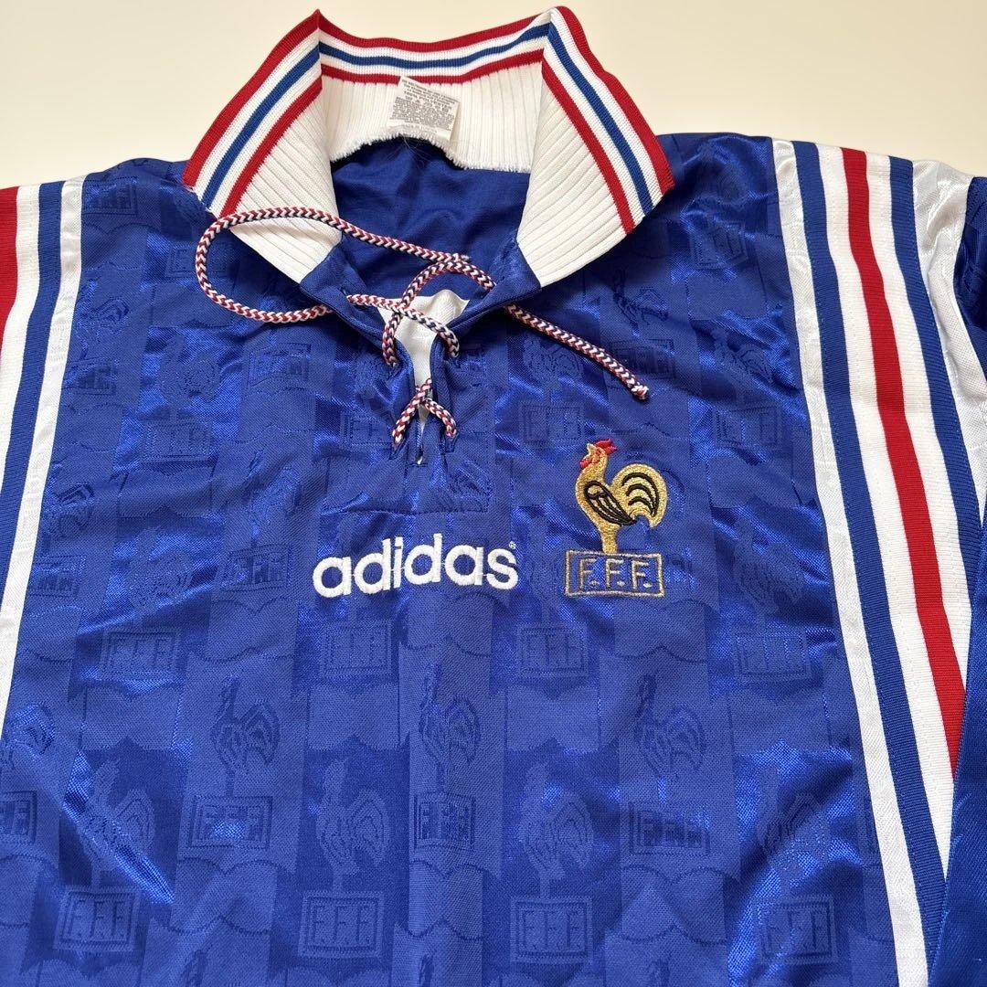 adidas フランス代表 ポロシャツ 青　サッカーウェア　ファンシャツ