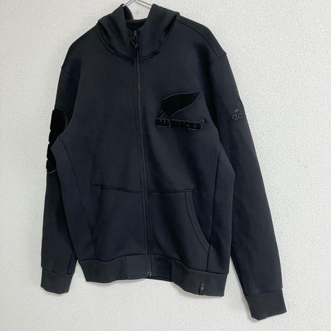 極美品　adidas オールブラックス フルジップ パーカー 2XL ブラック