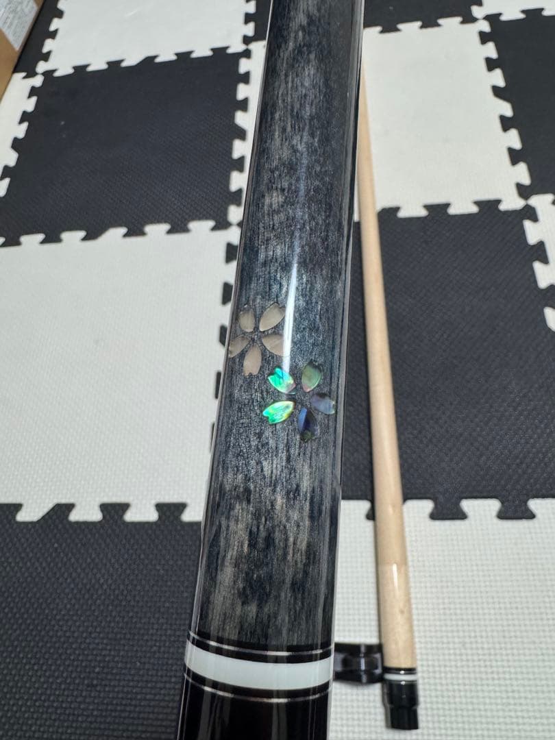 ビリヤードキュー 2ピース 桜の花インレイノーラップ12.0mm