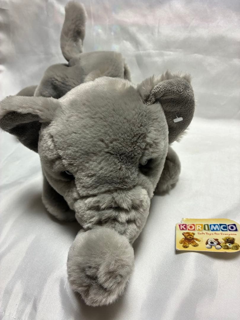 稀少　KORIMCO グレーの象のぬいぐるみ パペット　指人形　新品　ぞうさん