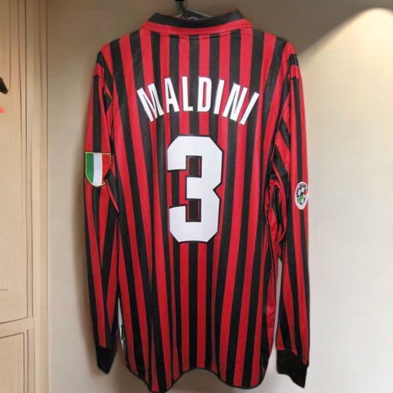 99-00 ACミラン MALDINI 3番 長袖 シャツ