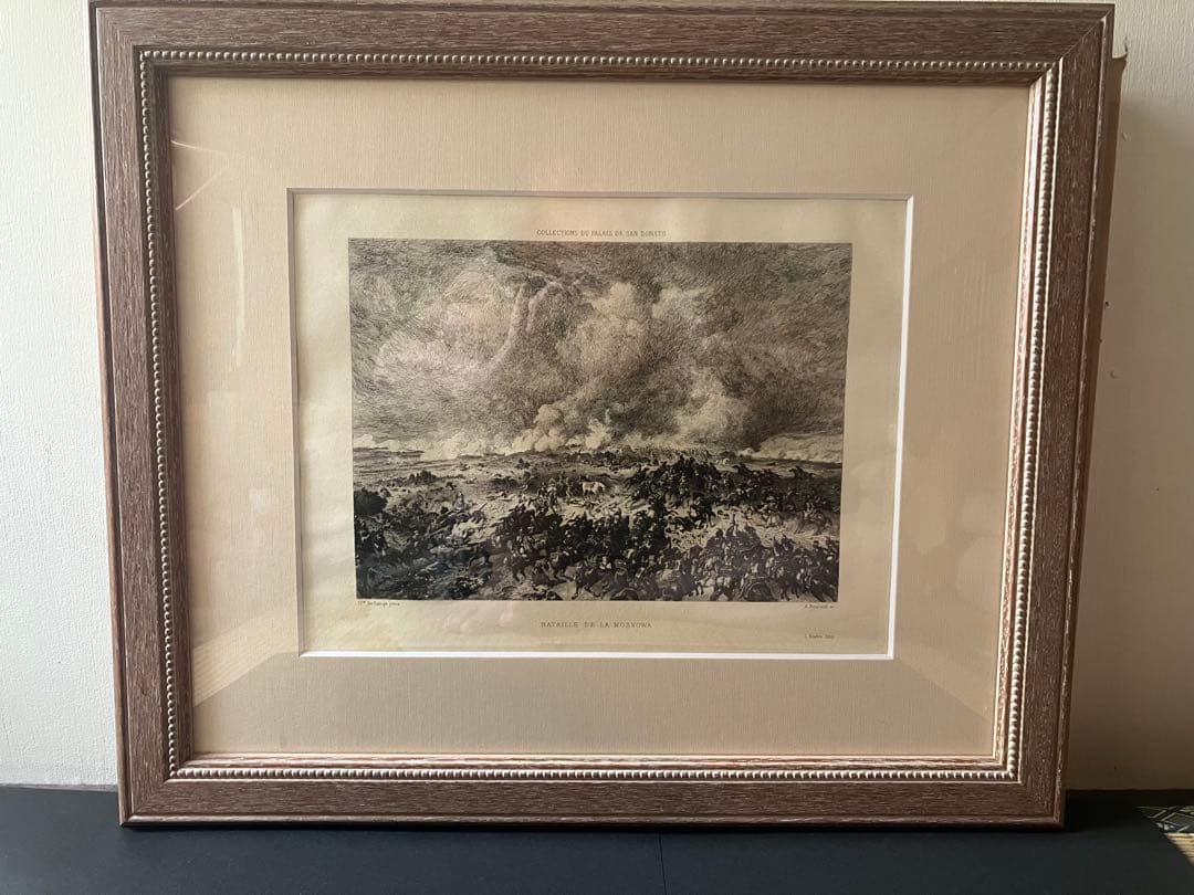 1980〜1900年オークション用カタログエッチング「モスクワ河の戦い」