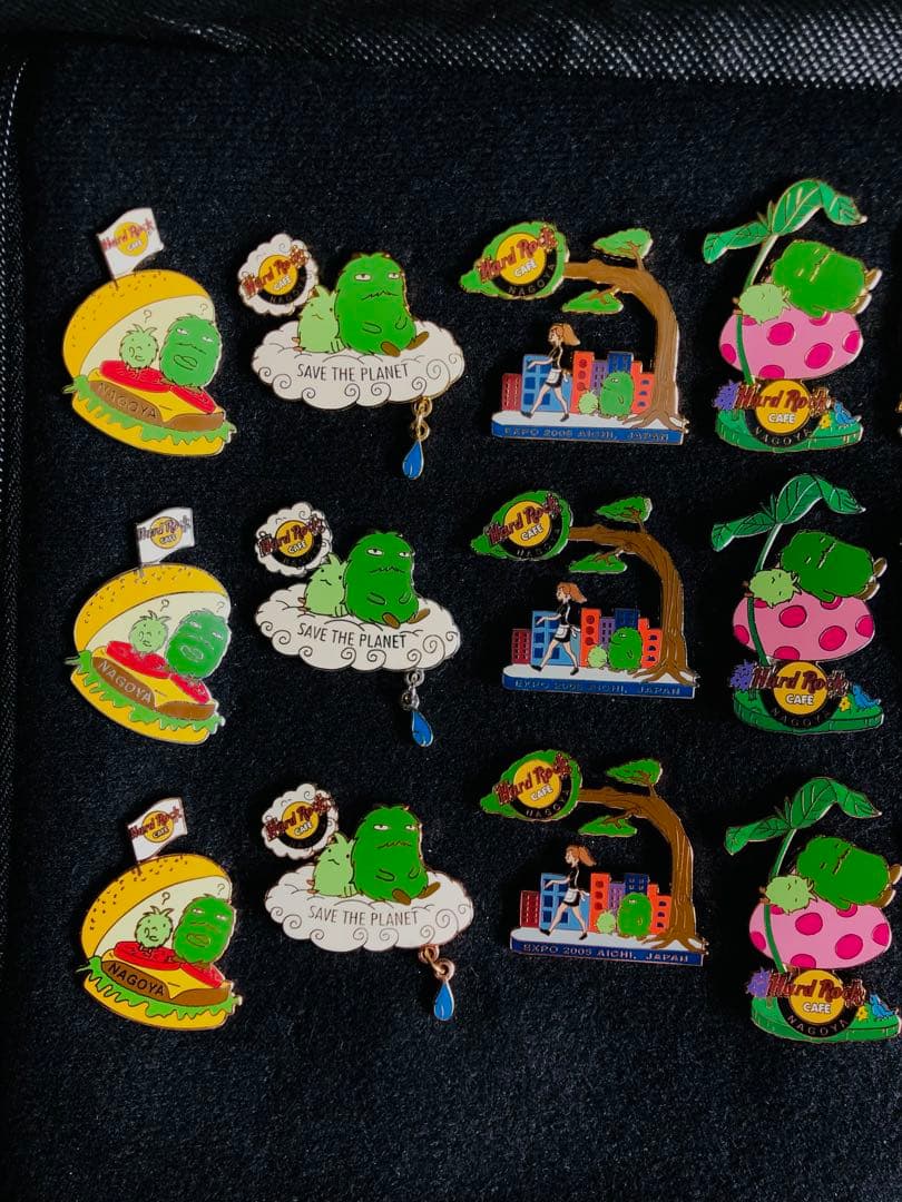 ハードロックカフェピンバッジ　愛・地球博　金　銀　銅　3色フルセット激レア保存品