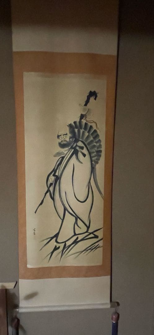 玄慧の水墨画 掛け軸 達磨