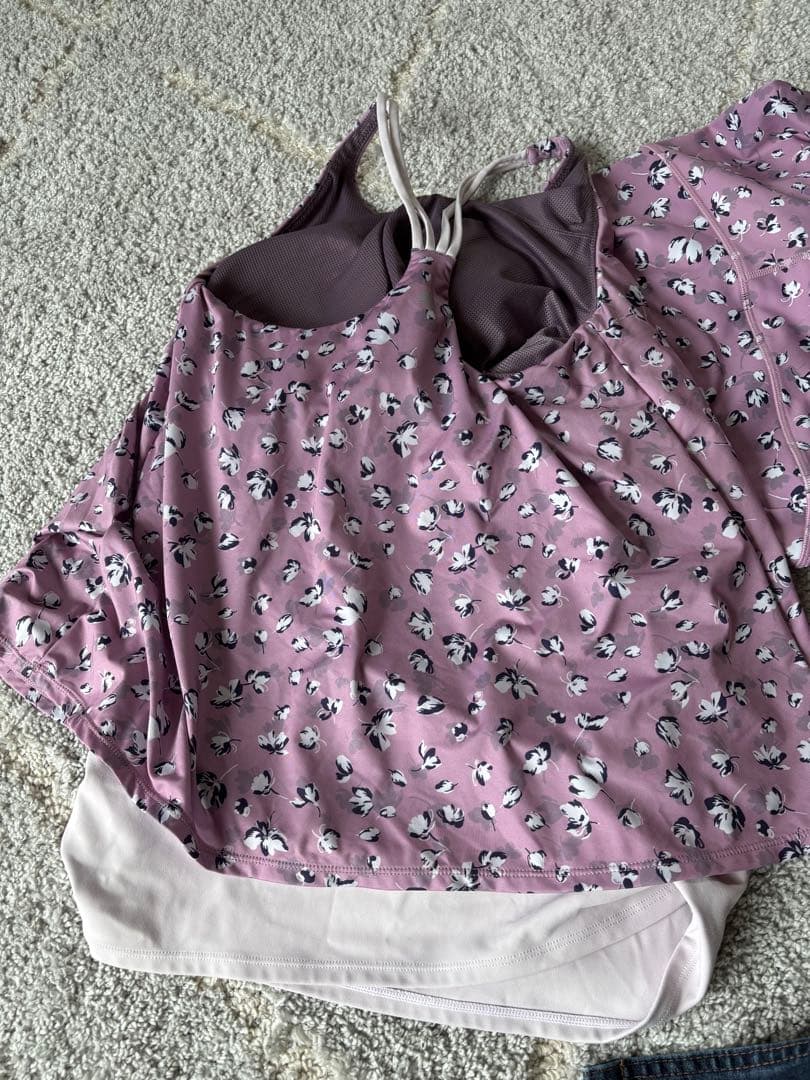 【SUKALA】フラワープリントカバータンクトップ ヨガウェア セットサイズL