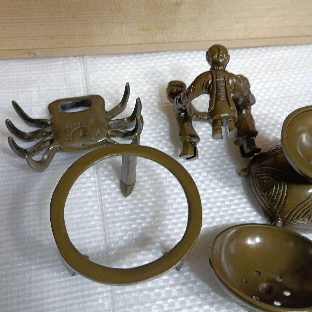 茶道具　七種の蓋置　昇雲造　銅製　木箱入り