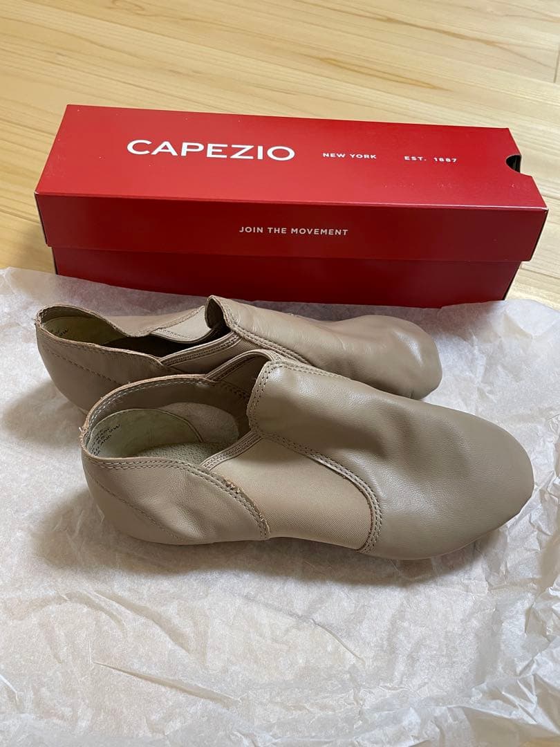 Capezio カペジオ 牛革製 ジャズシューズ EJ2 25cm キャラメル