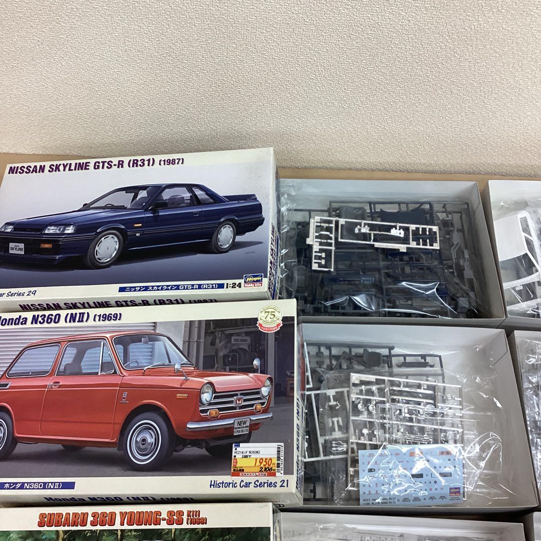 ハセガワ 1/24スケール 旧車名車プラモ7点セット スバル360など 未組立品