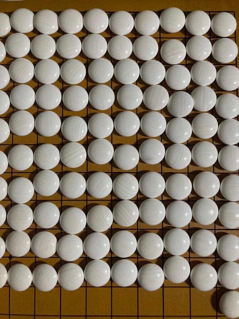 【美品】【再値下げ】　蛤碁石181個　那智黒石182個　35号　欅碁笥セット