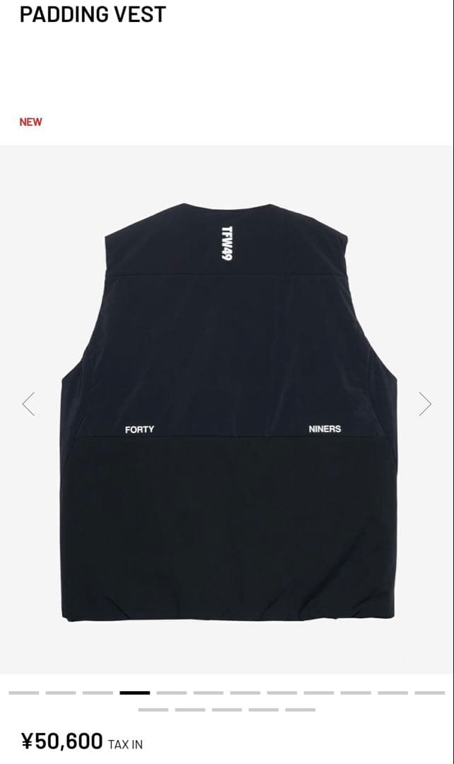 TFW49 PADDING VEST ブラック　L サンプル