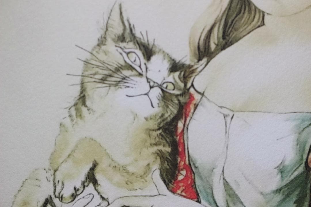 藤田嗣治 エスタンプリトグラフ「猫を抱く少女」 3/75