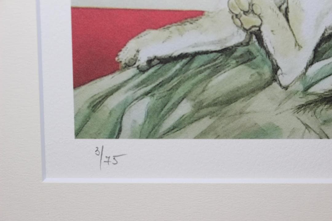 藤田嗣治 エスタンプリトグラフ「猫を抱く少女」 3/75