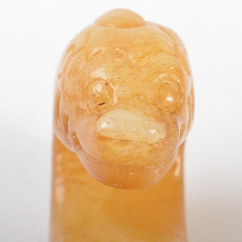 中国　玉石彫刻　神獣刻　帯鉤　筆架　置物　C　7341E