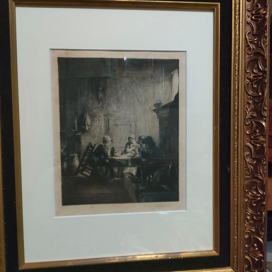 1897年のエッチング　フェルディナンド・シュムッツァー作品　直筆サイン
