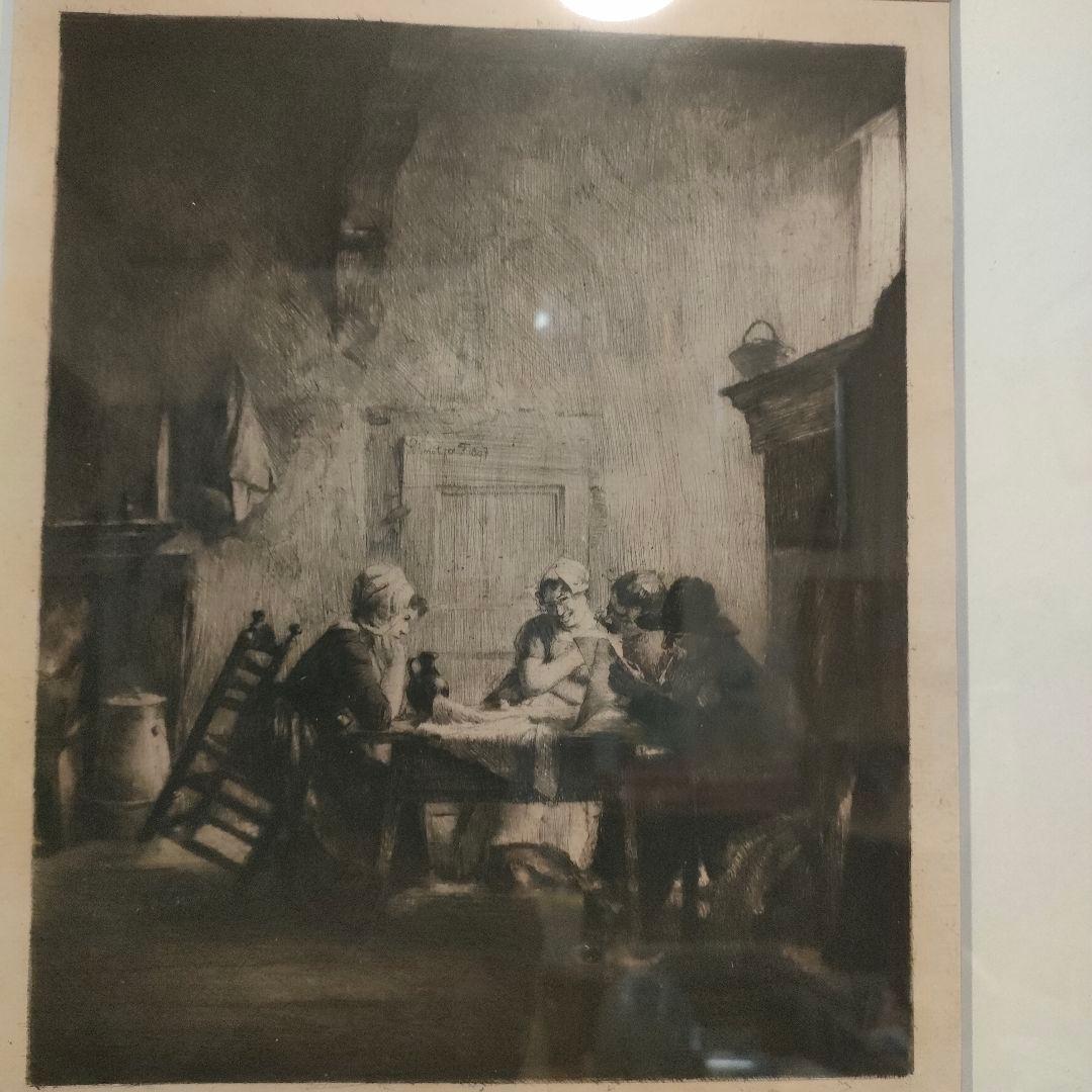 1897年のエッチング　フェルディナンド・シュムッツァー作品　直筆サイン