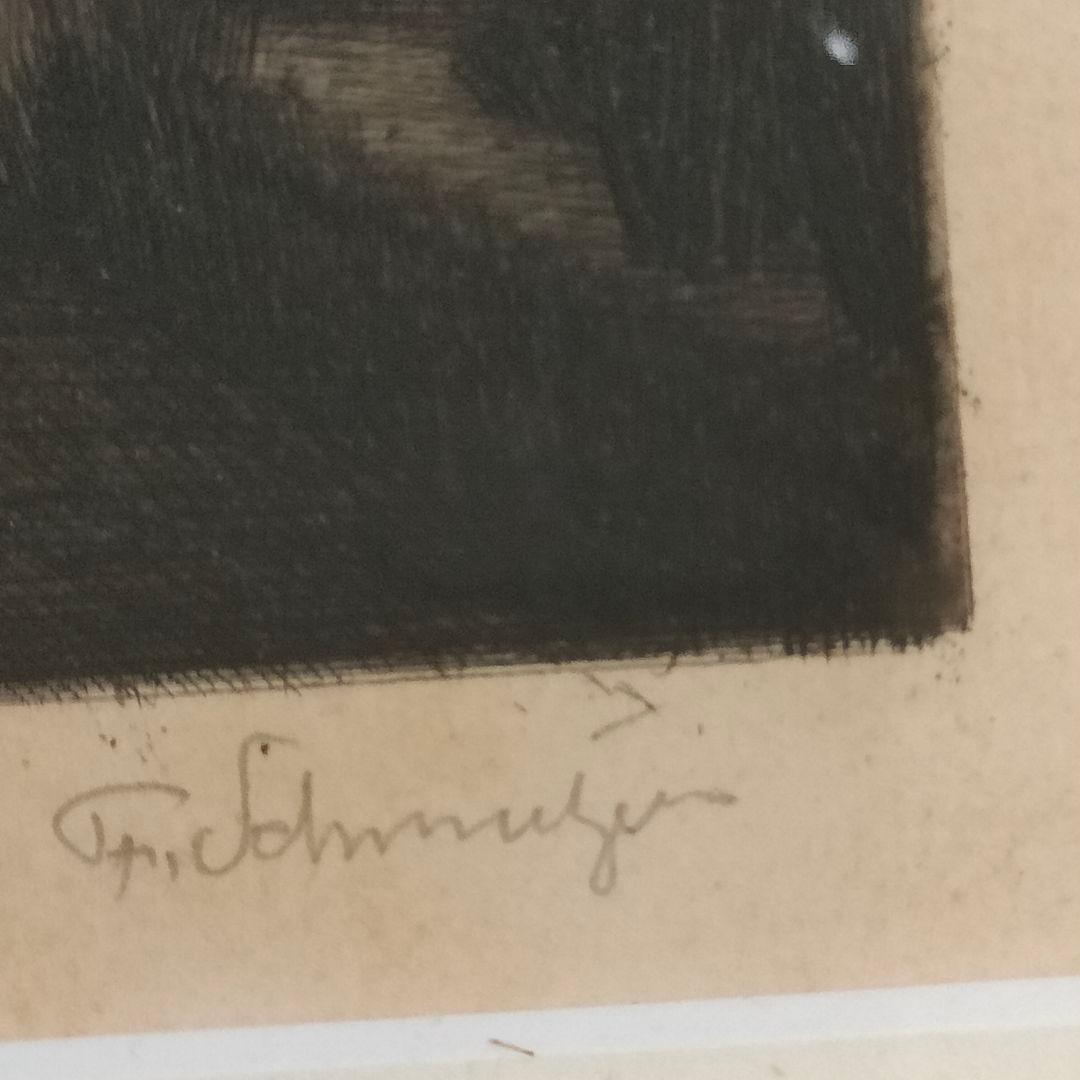1897年のエッチング　フェルディナンド・シュムッツァー作品　直筆サイン