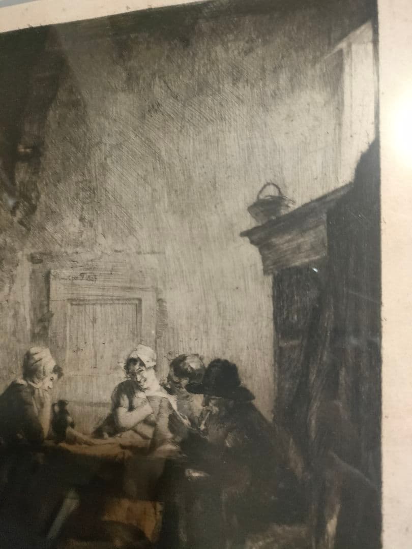 1897年のエッチング　フェルディナンド・シュムッツァー作品　直筆サイン