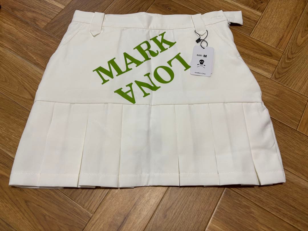 MARK & LONA ホワイト プリーツスカート M