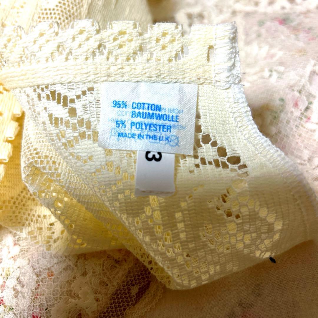 イギリス　アンティーク　ヴィンテージレース　ノッティンガム　バランスカーテン