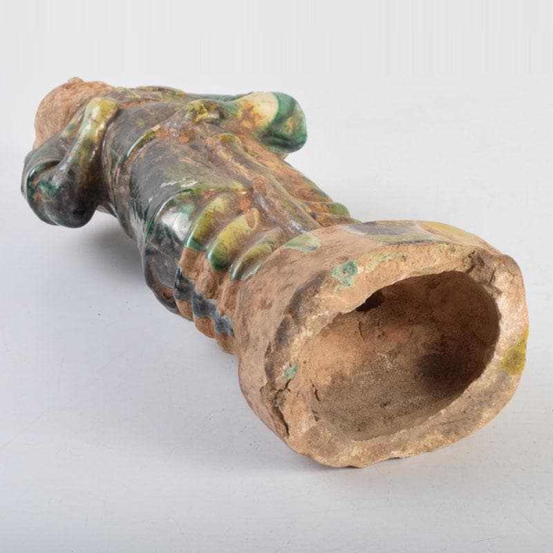 中国　三彩　兵馬俑　人物俑　陶人形　人物像　武人像　C　8846