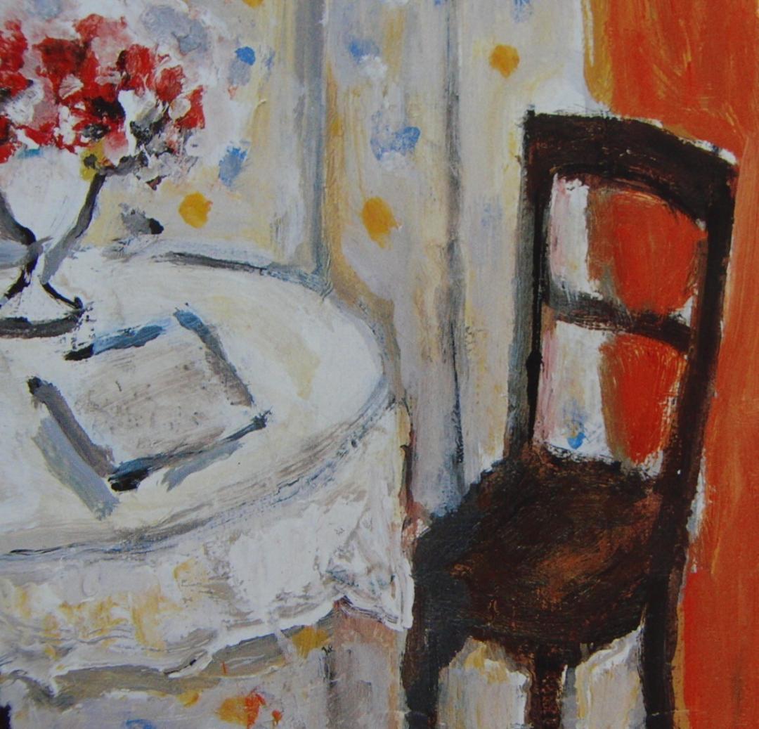 八木伸子、【花のある室内】、希少な額装用画集より、厳選、新品額装、マット額装付