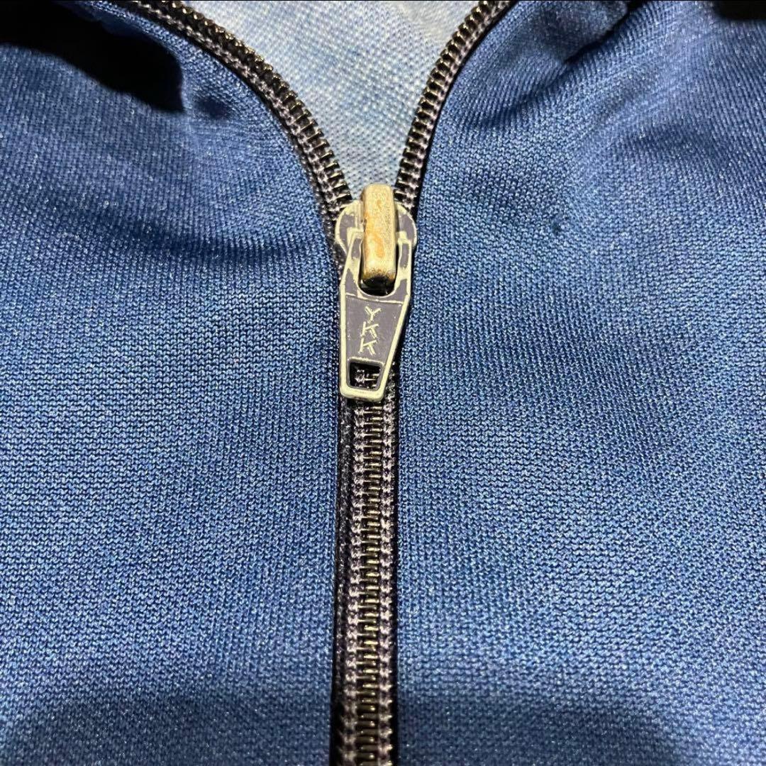 80s adidas デサント期　ブルージャージ　トラックジャケット　3本線