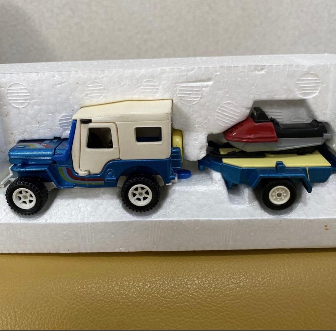 【箱付・スノーモービル付】トミカダンディ三菱ジープトレーラー ミニカー