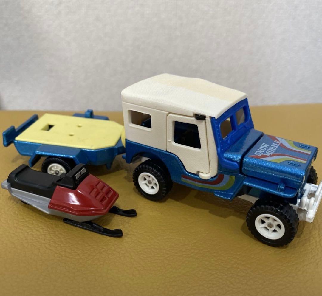 【箱付・スノーモービル付】トミカダンディ三菱ジープトレーラー ミニカー