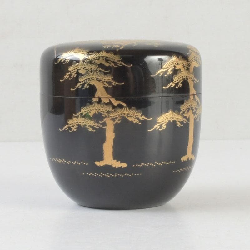 茶道具　漆匠　遠山哲山造　住吉蒔絵　利休棗　共箱　V　9716