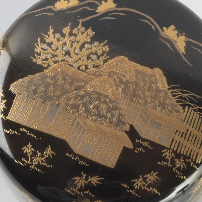 茶道具　漆匠　遠山哲山造　住吉蒔絵　利休棗　共箱　V　9716